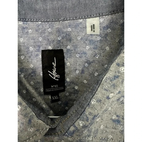 Howe Mens Printed Collared Short‎ Sleeve Button Down Shirt Gray Size XXL - Picture 3 of 3